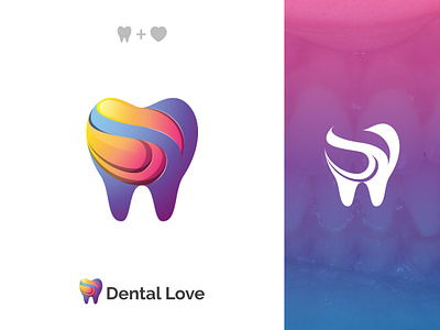 Dental Love Logo Design 3d brand and identity branding colorful dental dental care dental clinic dental logo dental love dentisry dentist logo love modern