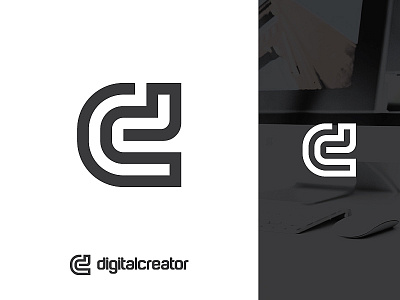 Digital Creator Logo, monogram letter d+c .