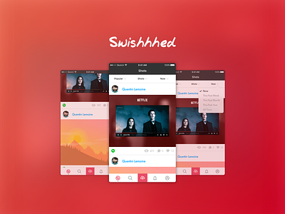 Swishhhed - Feed page app concept ios ui ux