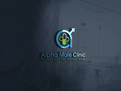 Alpha Male Clinic Logo letter a logo logo logo design male logo