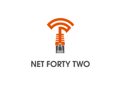 Net Forty Two Logo cabling logo ethernet logo networking wi fi wiring logo