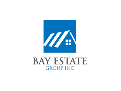 Bay Estate Group Inc Logo home logo real estate logo roof top logo