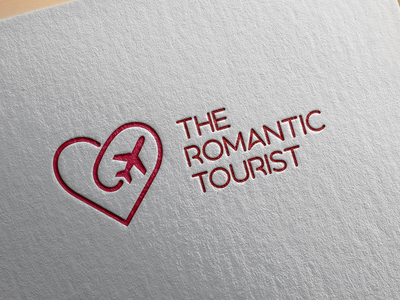 The Romantic Tourist plane heart lgo tourist logo romantic logo
