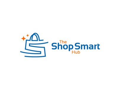 The Shop Smart Hub bag logo design shope shopping smart sparkle