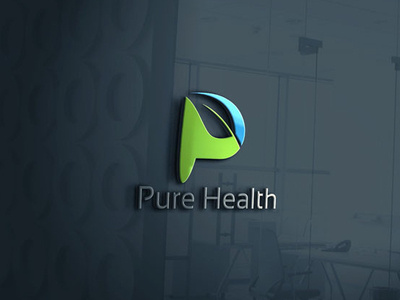 Pure Health Logo health logo leaf logo letter p logo natural logo