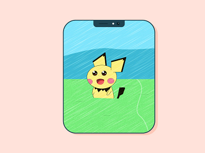 Baby pikachu free freebie freebies grass illustration mobile mountain pokemon tablet texture vector