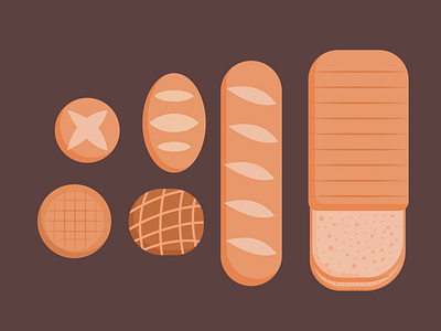 Fresh Bread !! 2d flat food illustration vector