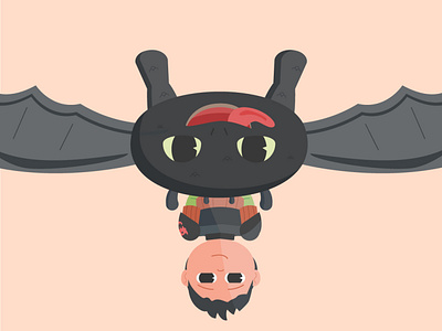 Day 1 | Hicuup and Toothless 15daychallenge 2d character design dragon flat flaying illustration texture train vector