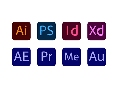 New Adobe icons au icon icons id illustration me pr ps xd