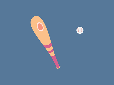 Baseball 2d flat illustration vector