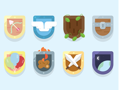 Club Themes badges duolingo flat icon illustration rebound themes vector