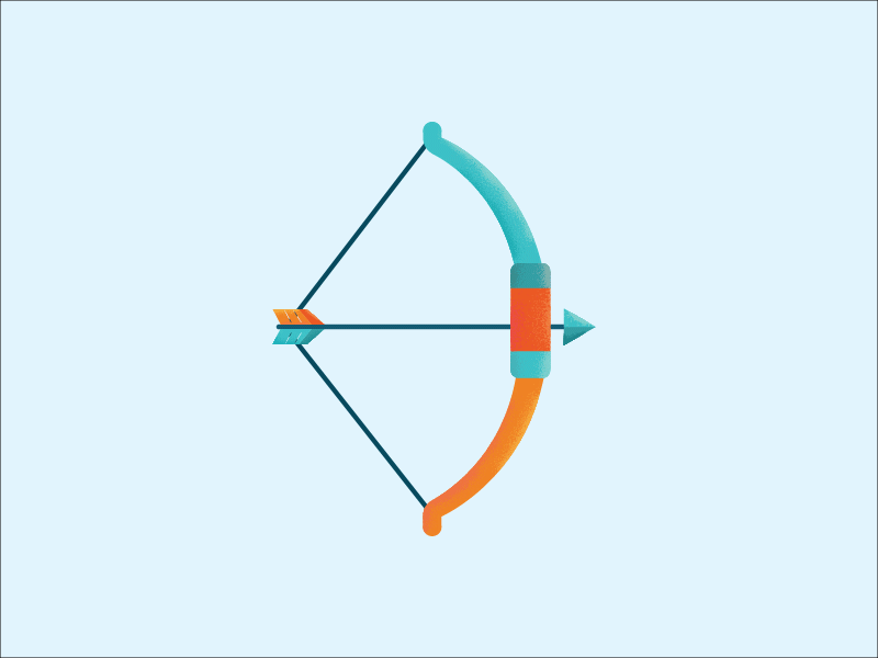 Bow shot 2d animation arrow bow flat free gif grain illustration rebound vector