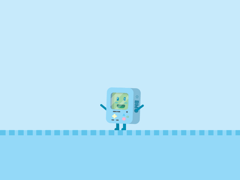 BMO 2d animation character cute flat game gif illustration rebound vector