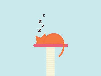 Sleeping cat flat grain illustration rebound vector