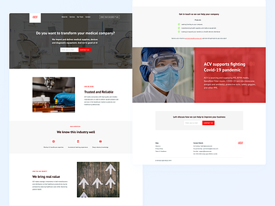 ACV Home Page (medical & pharmacy) branding clean coronavirus design flat landing page medical minimal pharmacy ui ux web website white