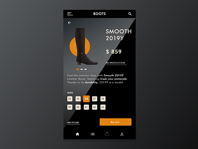 Product Page for android clothing app