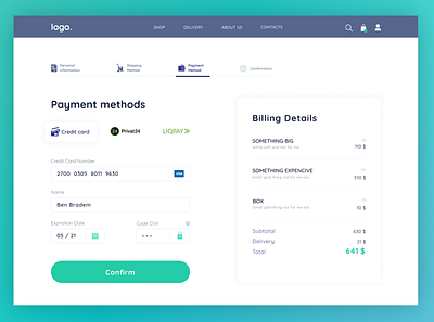 Credit Card Checkout design ui webdesign