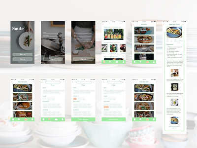 Sauté Recipe App app design ui ui design ux