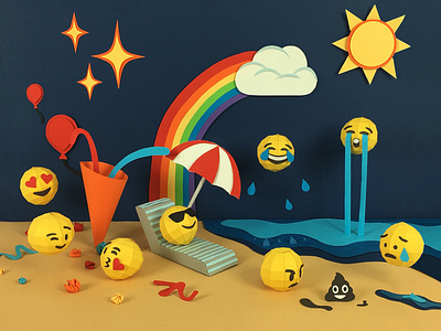 Collective Tendency 3d design emoji emoji set paper papercraft set set design