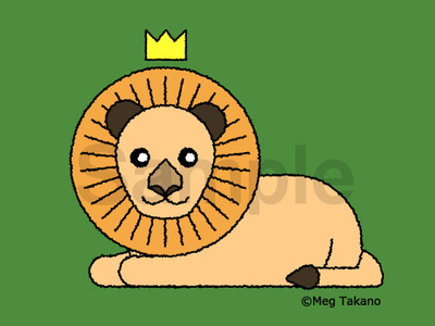 Lion adobe illustrator character for kids lion