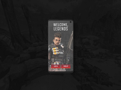 Apex Legends Companion App app gaming log in sketchapp ui ux