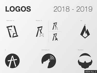 Logos 2018 - 2019 behance branding collection design graphicdesign illustration logo logodesign logofolio logos