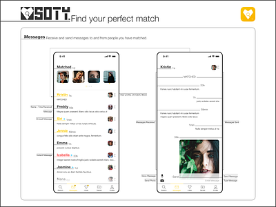 Soty Dating App - Messages Screen app app design branding dating datingapp design icon interface logo message minimal minimalist mobile ui ux