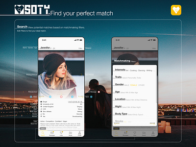 Soty Dating App - Search Screen & Matchmaking Filters