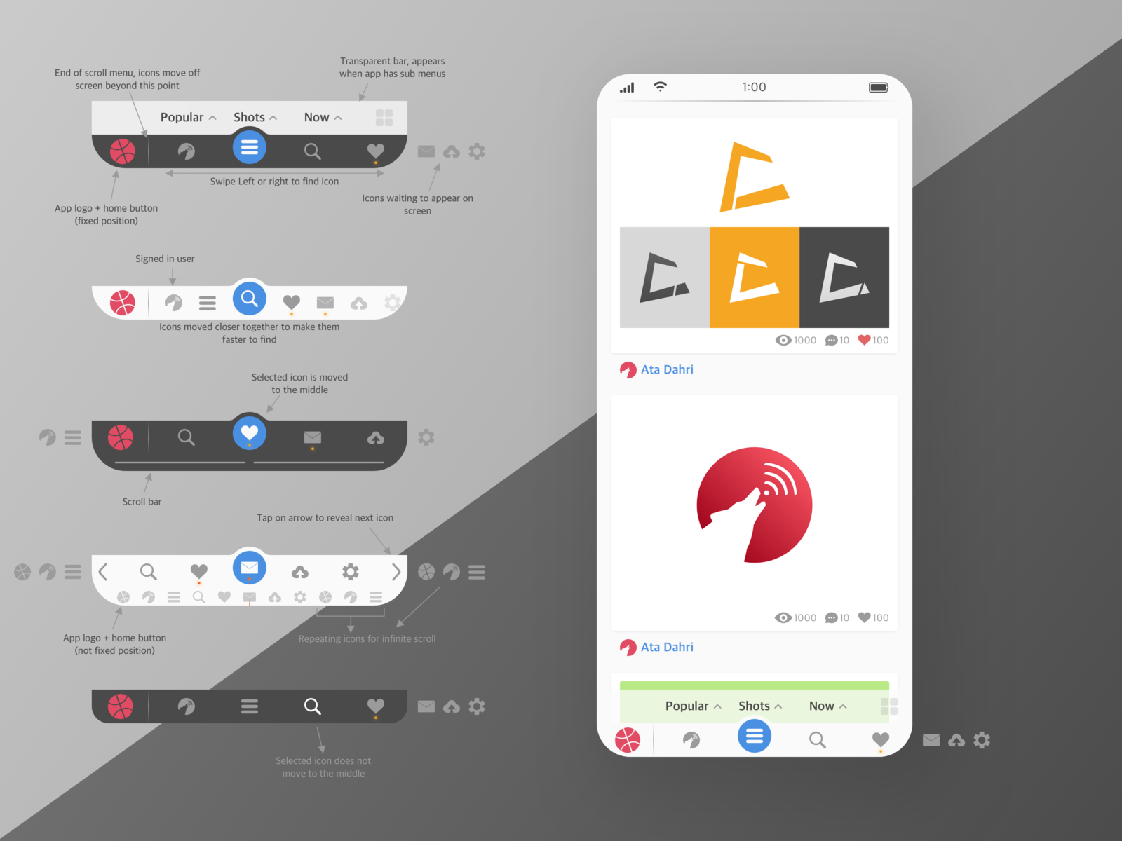 Scroll Toolbar Design For Mobile Apps By Ata Farhan Dahri On Dribbble