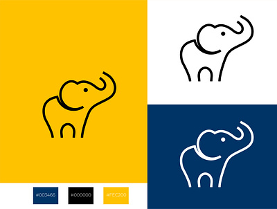 Elephant Icon adobe illustrator branding design elephant icon graphic design illustration logo logo animal logo design ui ux vector