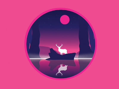 Elk vector icon animal colouful fun icon icons illustration illustrator moon vector