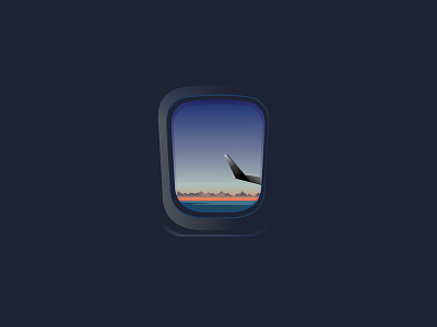 Planewindow dawn illustrator plane rebound vector window