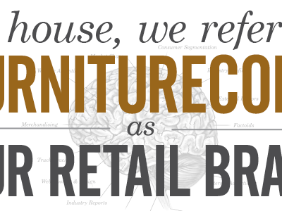 “…our retail brain.” illustration poster type