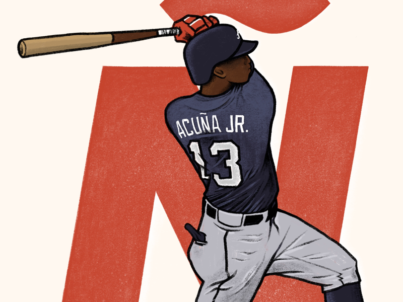 Ronald Acuña, Jr. Illustration by Tony Price Ⓥ on Dribbble