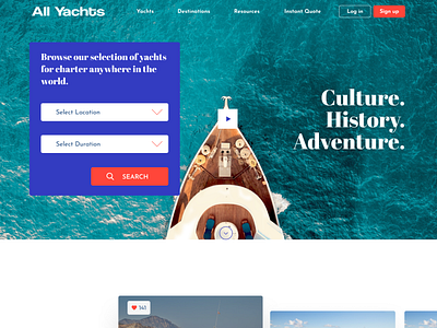 Yacht Marketing Landing Page