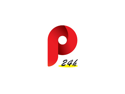 Logo design for a parking company. icon logo p parking lot red symbol