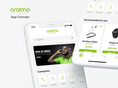 Oraimo Concept app app design minimal ui ux