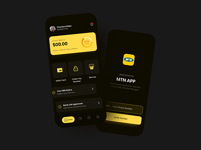 mtn redesign dark app dark ui design figma logo mobile ui uidesign uiuxdesign