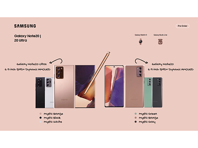 Samsung galaxy Note 20, tab s7 marketing page