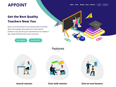 Appoint application web presentation. booking dailyui landingpage mentor teacher uiuxdesign webdesign webpagedesign website
