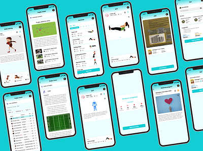 Rugby app - Online Rugby training and monitoring App branding diet my career online class physical fitness rugby sports uiuxdesign wellbeing workout