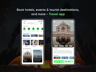 Book hotels, events & tourist destinations - Travel app behance booking travel uiuxdesign