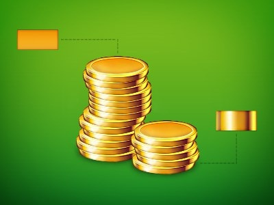 Coins coin gold gradient icon