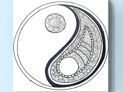 Yin and yang zentangle