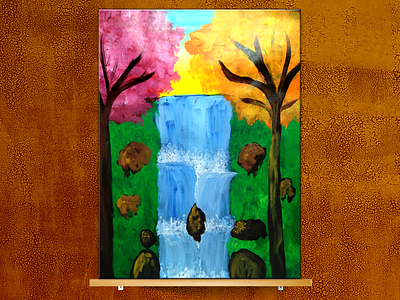 Waterfall Canvas 2d acrylic acrylic painting art artwork canvas canvas painting creative design painting