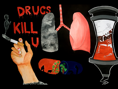 Say No to Drugs 2d acrylic painting art artwork creative design illustration painting