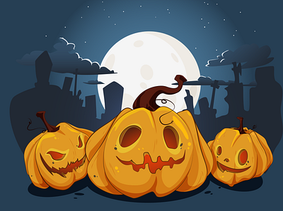 Spooky October autumn branding christmas figma halloween illustration inktober october pumpkins spooky vector