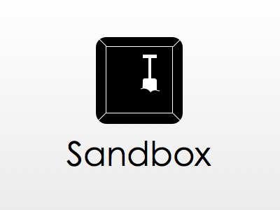 Sandbox black design icon logo white