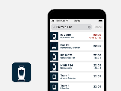 Abfahrten app icon interface ios ipad iphone public transport public transportation
