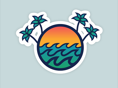 Sunset Sticker Design de design graphic design illustration logo vector
